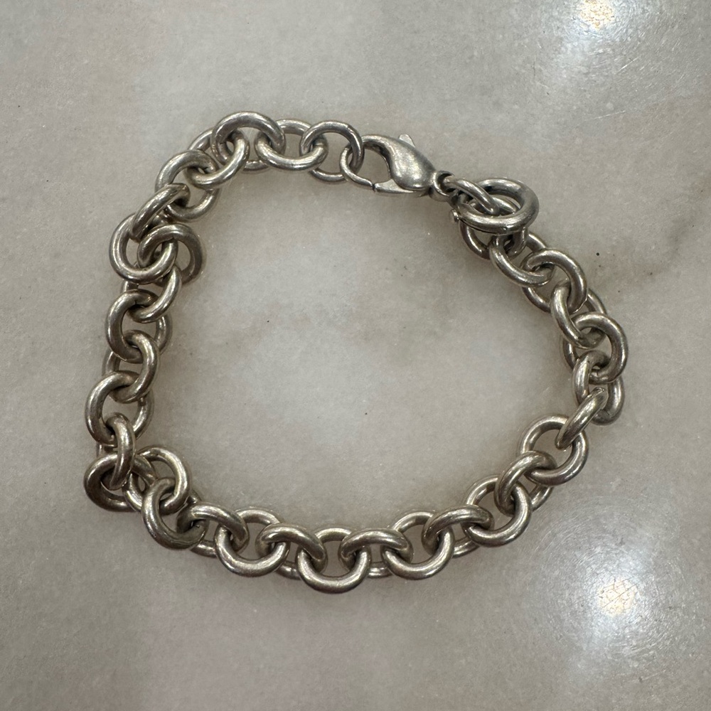 Tiffany & Co Sterling Silver Large Link Charm Bracelet